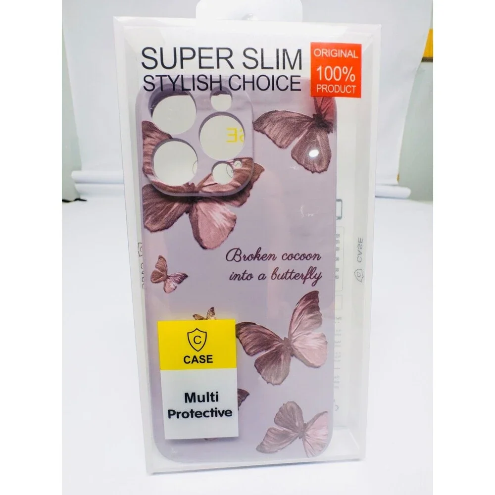 iPhone 15 Pro Butterfly Super Slim Phone Case Multi Protective Purple New